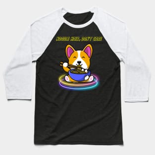 Dog eating Ramen Baseball T-Shirt